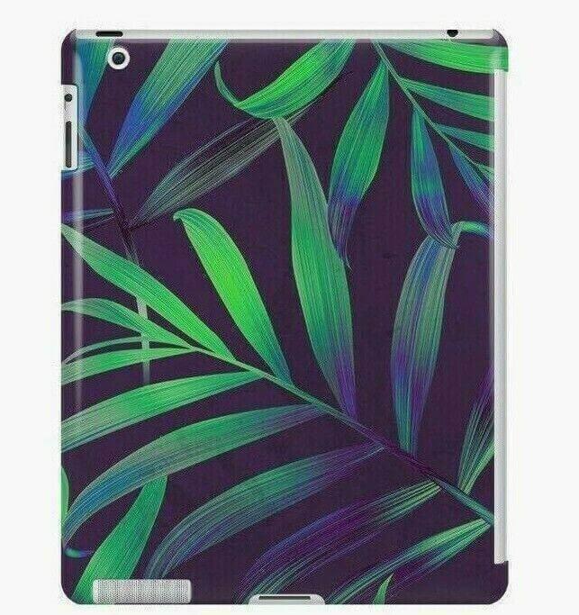 Green palm leaf pattern on a dark background iPad case cover, protective accessory