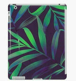 Green palm leaf pattern on a dark background iPad case cover, protective accessory