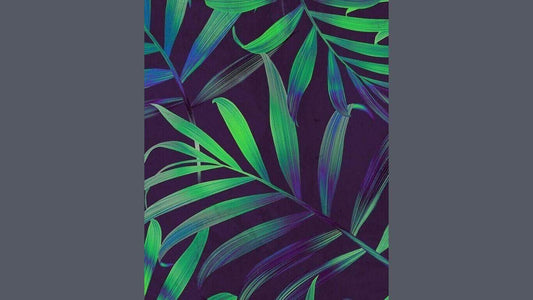 Green tropical palm leaf pattern on dark background, iPad cover case