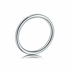 Silver surgical steel hoop ring for nose, lip, or ear piercing on white background