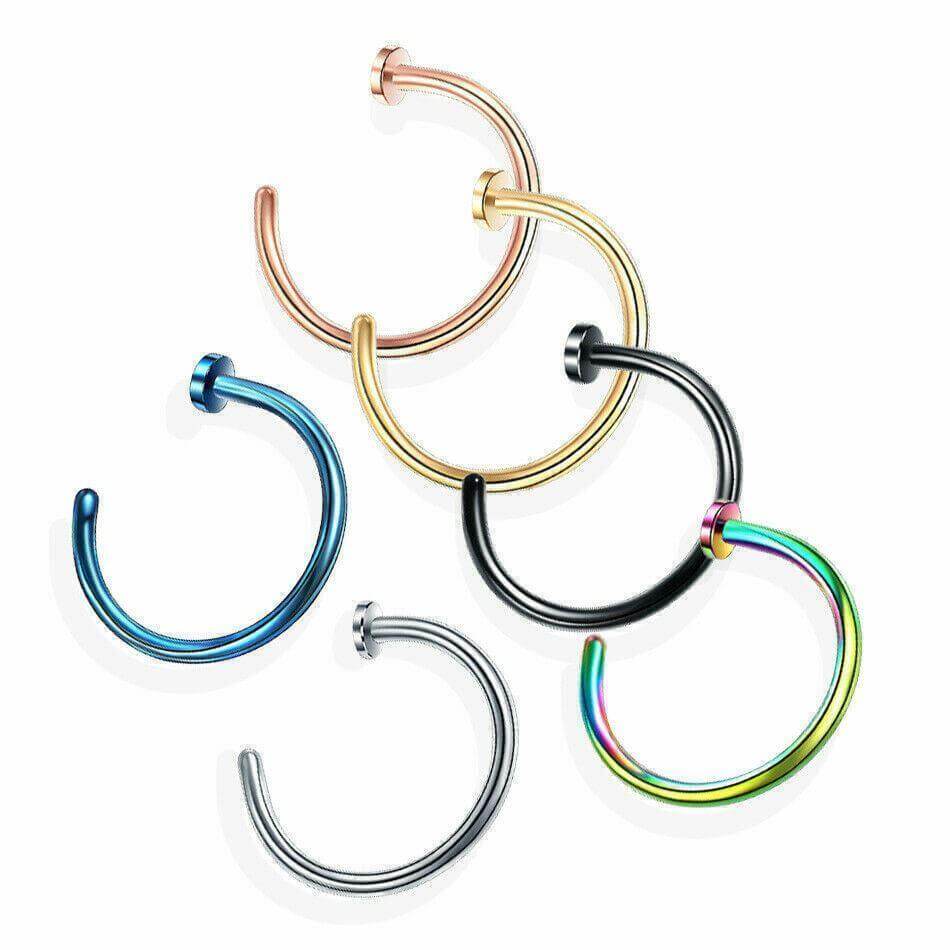 Nose Lip Ear Ring Hoop Rings Surgical Body Piercing Earring Stud 6 - 8 MM - Australian Empire Shop