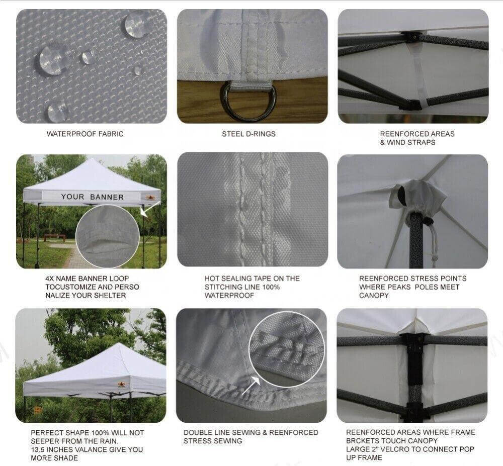 Portable TANT Gazebo 3m x 3m Heavy Duty Steel Frame Side Wall Waterproof Camping - Australian Empire Shop