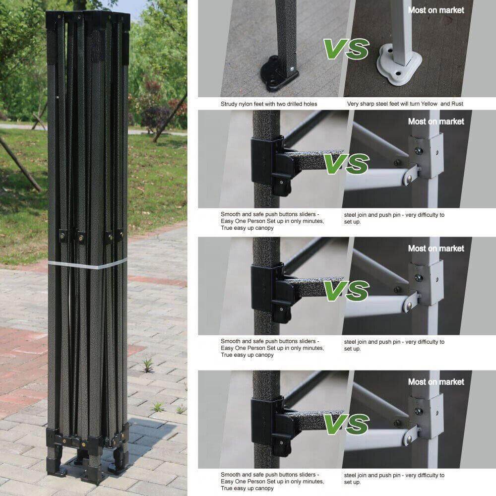 Portable TANT Gazebo 3m x 3m Heavy Duty Steel Frame Side Wall Waterproof Camping - Australian Empire Shop