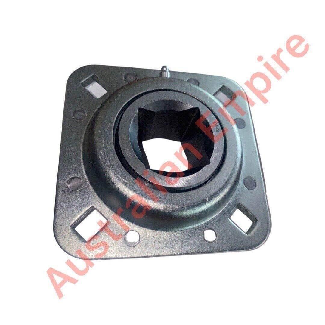 Square flange mount bearing with four bolt holes and a central circular opening