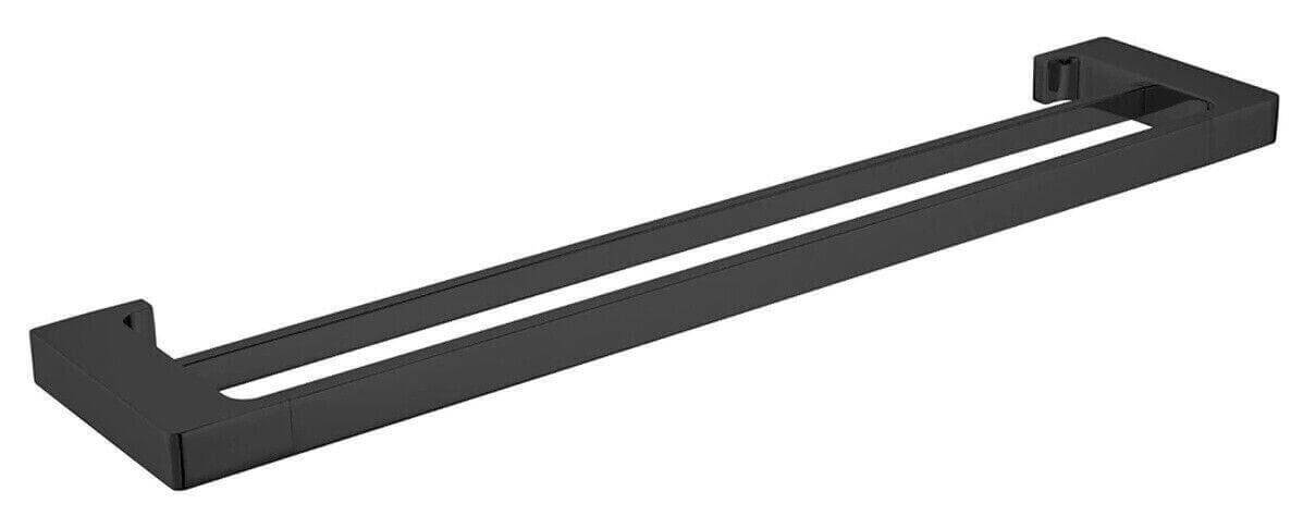 Raymor Edge II Towel Rail Double 635mm Matte Black Square, Brass - Australian Empire Shop