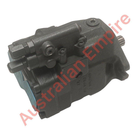 Rexroth hydraulic motor for tractors, industrial machinery, side view on white background
