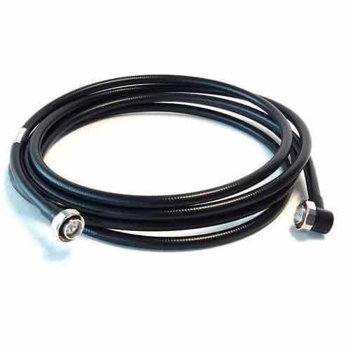 RF coaxial jumper cable LCF 1/2 LM DIN male to right angle DIN male 2-3-8 meters black cable