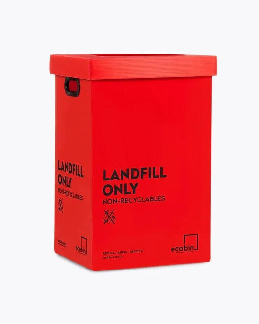 Set of 12 Bins Landfill General Waste Bin 60 Liters ECOBINS Lids, Office Bin Red - Australian Empire Shop