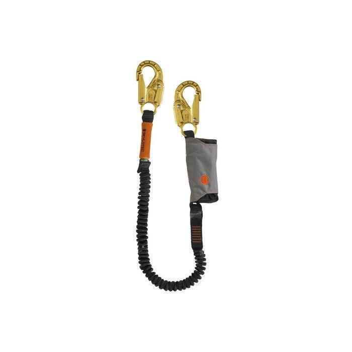 Skylotec Skysafe Pro Flex shock absorbing lanyard with double action snap hooks and grey protective cover