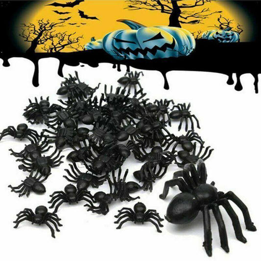 Spider Halloween 12X Black 7cm Spooky Party Favour Birthday Treat Bag ToysGames - Australian Empire Shop
