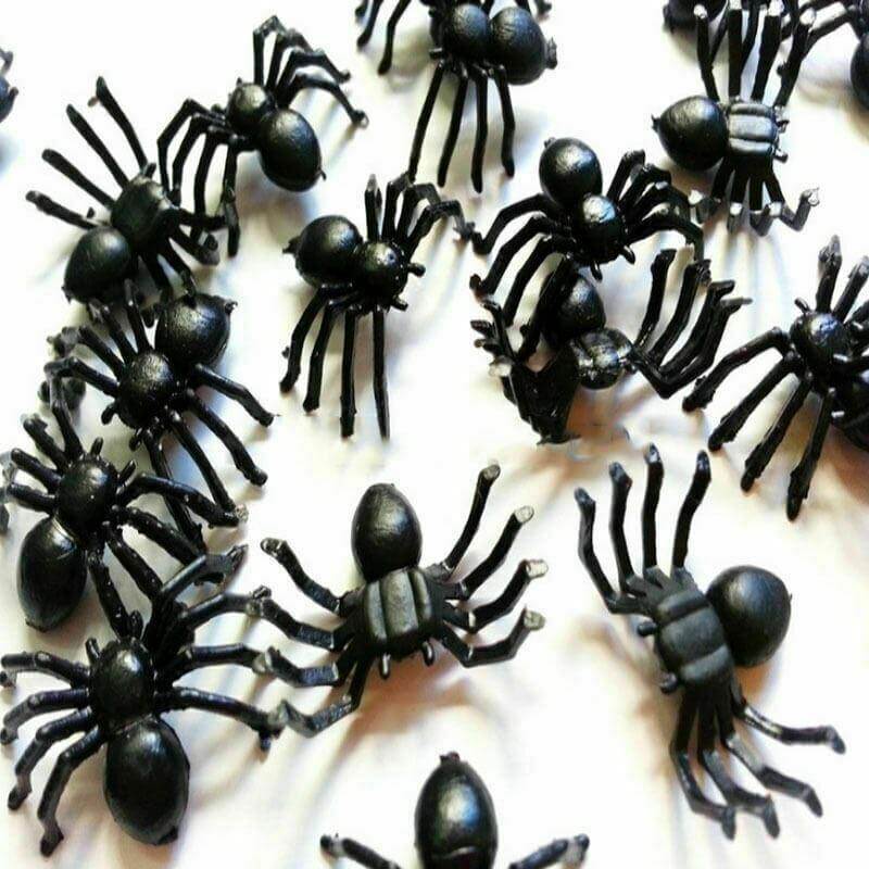 Spider Halloween 12X Black 7cm Spooky Party Favour Birthday Treat Bag ToysGames - Australian Empire Shop