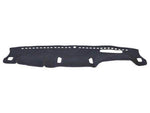 Black dashboard cover mat with cutouts for car interior protection and styling