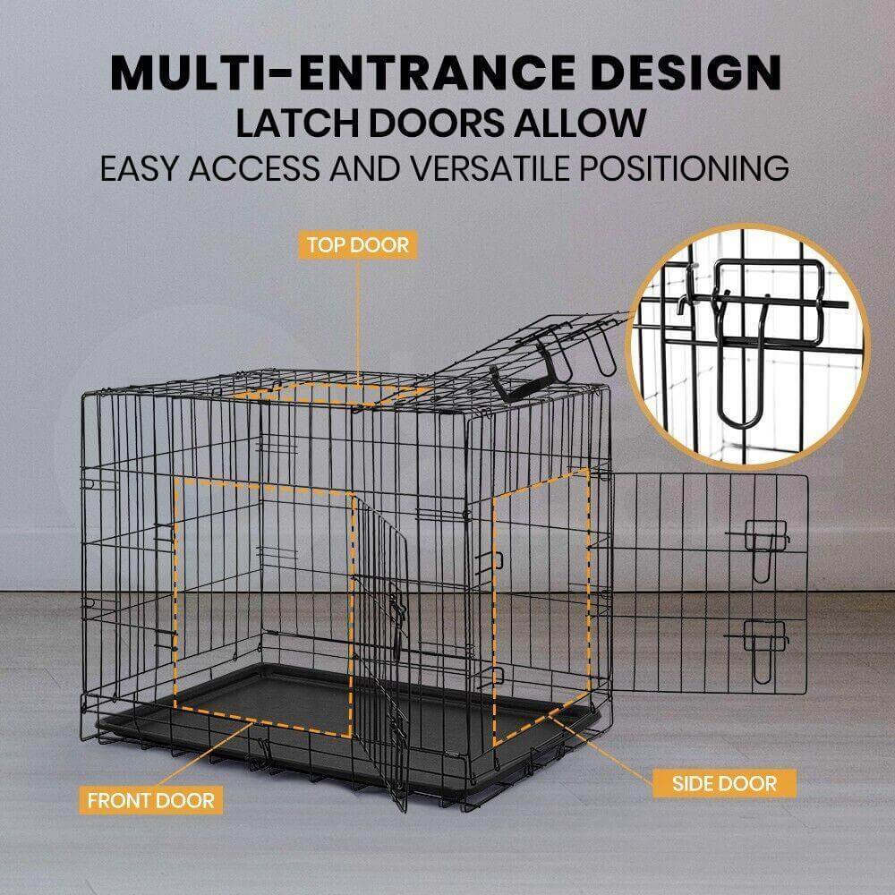 Taily Pet Crate Collapsible Metal Frame Kennel Dog Rabbit Cat Cage Playpen 30" - Australian Empire Shop