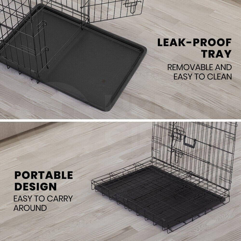 Taily Pet Crate Collapsible Metal Frame Kennel Dog Rabbit Cat Cage Playpen 30" - Australian Empire Shop