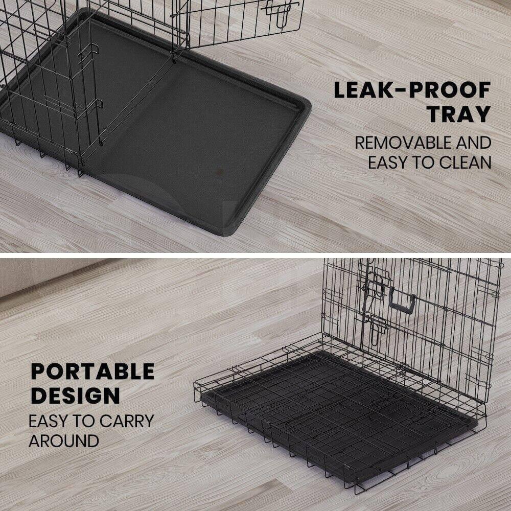 Taily Pet Crate Collapsible Metal Frame Kennel Dog Rabbit Cat Cage Playpen 30" - Australian Empire Shop