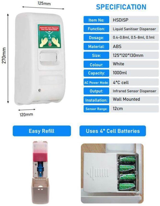 Touchless Automatic HAND SANITISER Soap Dispenser with Floor Stand Chrome - Australian Empire Shop