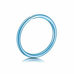 Small blue fake nose ring hoop body piercing jewelry on white background