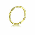 Simple gold unisex fake nose ring hoop body piercing jewelry on white background