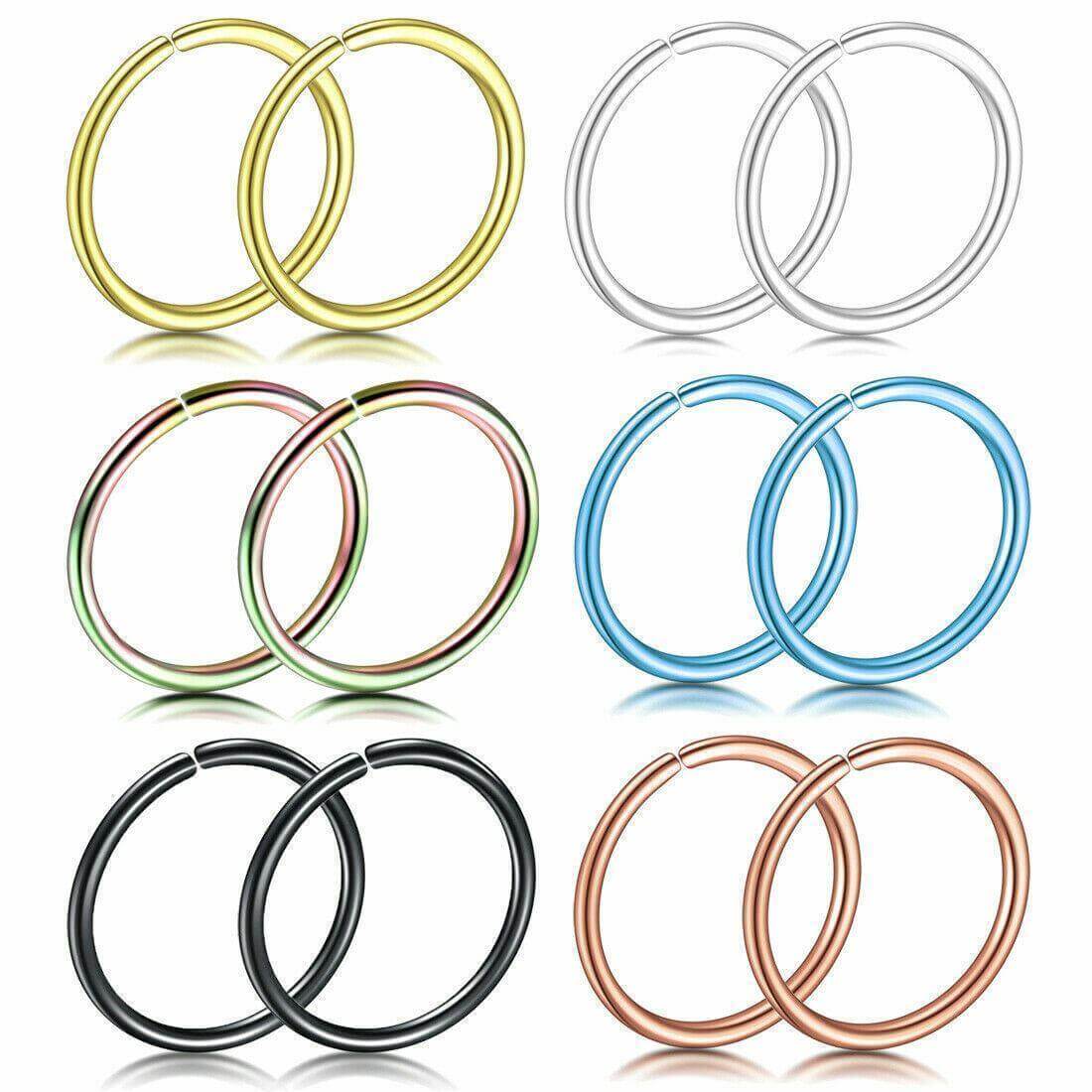 Unisex Small Fake Nose Ring Ear Lip Body Piercing Jewellery Silver Gold Black - Australian Empire Shop