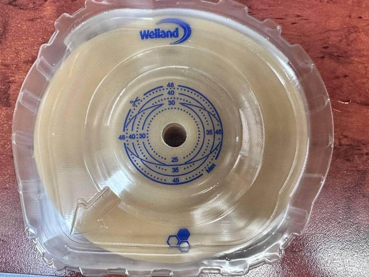 WELLAND 5X Hydrocolloid convex flanges 70mm ring + belt loops honey 13-48mm - Australian Empire Shop