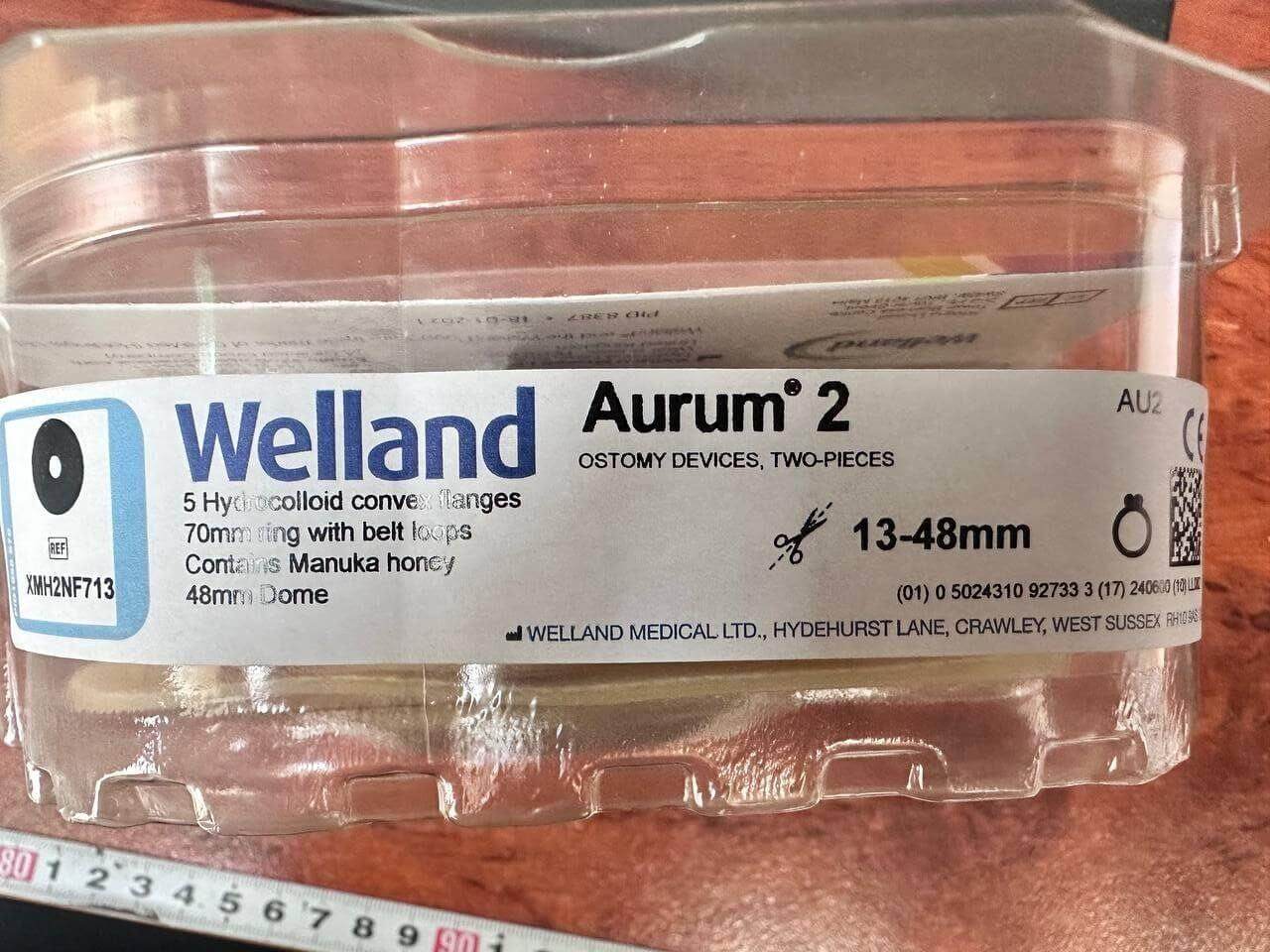 WELLAND 5X Hydrocolloid convex flanges 70mm ring + belt loops honey 13-48mm - Australian Empire Shop