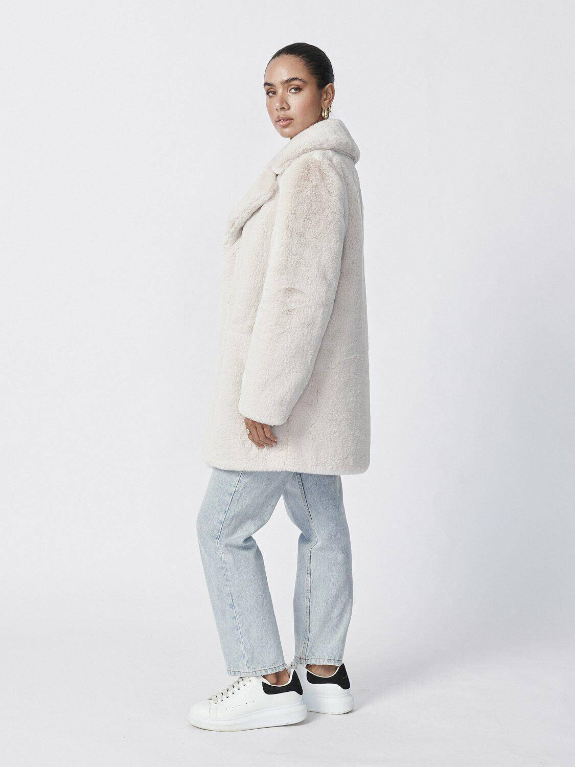 Women Winter Faux Fur Lapel Coat Jacket Ladies Thick Warm Outwear Long ICE BRAND - Australian Empire Shop