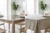 Clear PVC tablecloth versus fabric tablecloth comparison on a dining table in an Australian hom