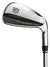 Wilson Staff Launch Pad golf iron with sleek metallic finish and green accents