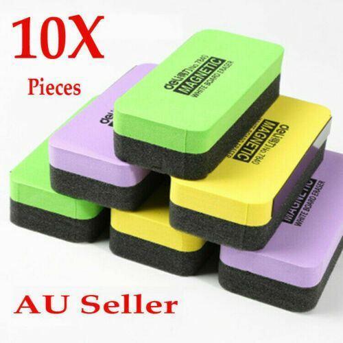 10X pack Whiteboard Eraser Colored Magnet Blackboard Cleaner Foam Chalk Drywipe - Australian Empire Shop