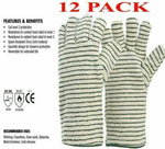 12 pack cut resistant terry cord gauntlet gloves for oven, bakery, industrial use