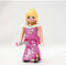 Pink star-patterned dress Playmobil figure with blonde hair and sword