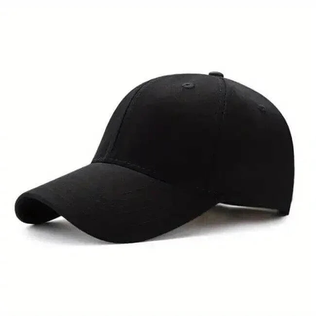 Black baseball cap for workwear or casual use, plain design with curved brim