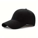 Black baseball cap for workwear or casual use, plain design with curved brim