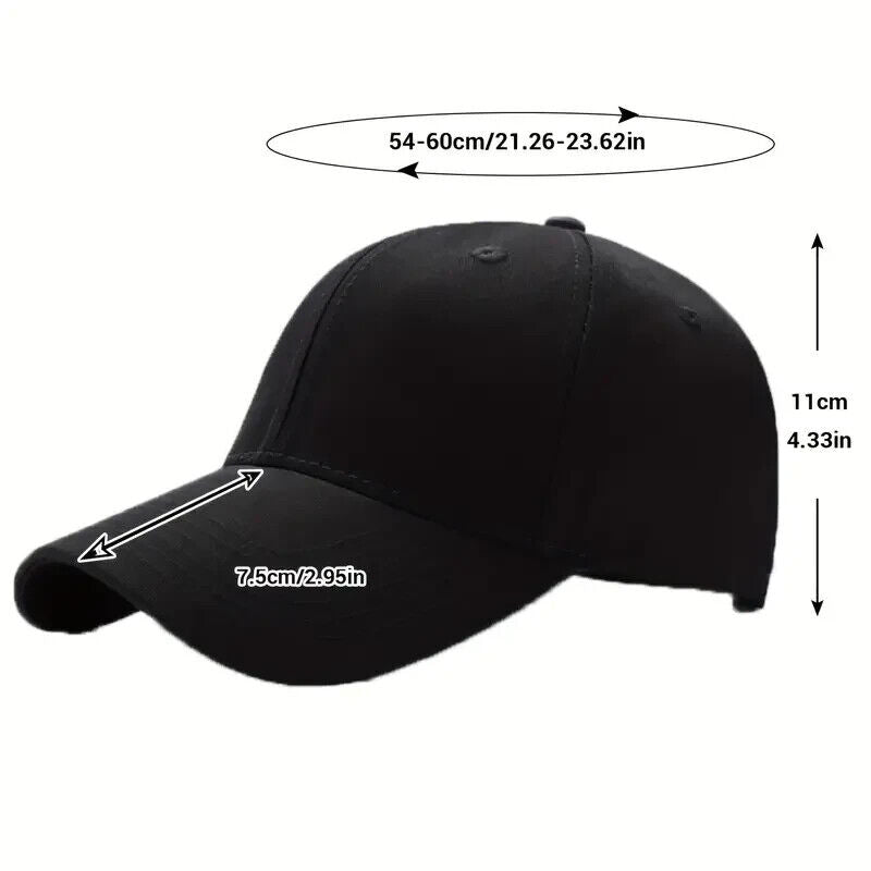 Men Women Plain Curved Sun Visor Baseball Cap Hat Solid Color Fashion Adjustable