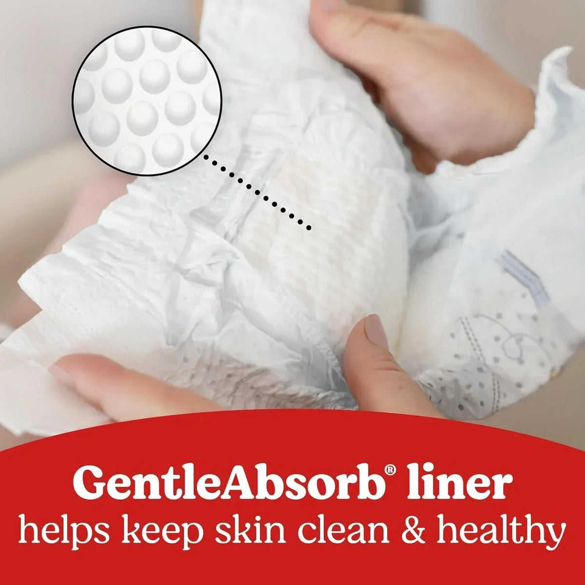 GentleAbsorb liner for clean, healthy skin with textured surface