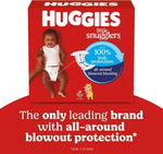 Huggies Little Snugglers diapers with 100% leak protection and blowout blocking for babies