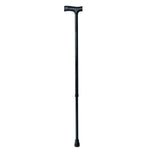 Black adjustable walking cane with T-handle for mobility support