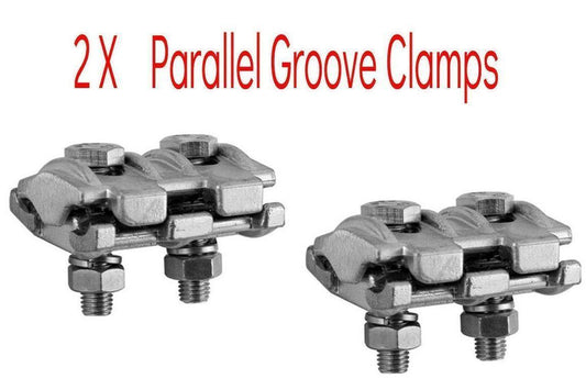 2X Aluminium Parallel Groove Clamps 70mm Bolt, 35-185mm - Australian Empire Shop