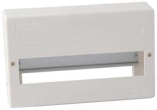 White electrical junction box with metal mounting bracket for industrial use