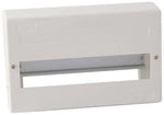 White electrical junction box with metal mounting bracket for industrial use