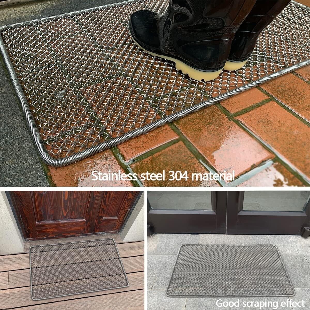 Large Steel Coil Mat 40 x 60 cm -Weather Proof Metal Outdoor Entrance Door Mat