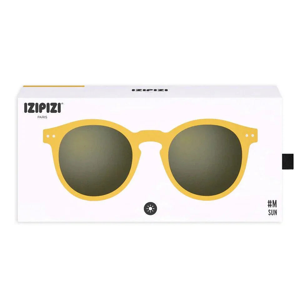 IZIPIZI yellow sunglasses in white packaging, #MSUN model, Paris design