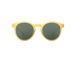 Yellow-framed sunglasses with green lenses for outdoor style and sun protection