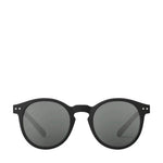 Black round sunglasses with gray lenses, stylish and modern design