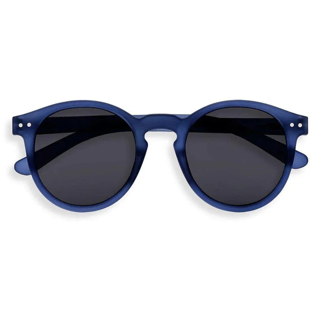 Blue round sunglasses with dark lenses for outdoor style and sun protection