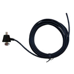 Black coaxial cable with connector for truck or office phone systems