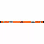 Orange Johnson Level 48-inch spirit level with bubble vials for precise leveling tasks