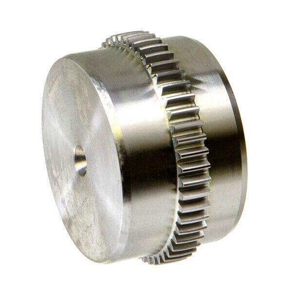 Metal gear component for tractor parts, featuring precision-cut teeth and polished finish