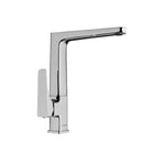 Modern chrome kitchen faucet with single lever handle