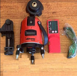 Red eXtreme XL2G laser level with accessories on wooden surface